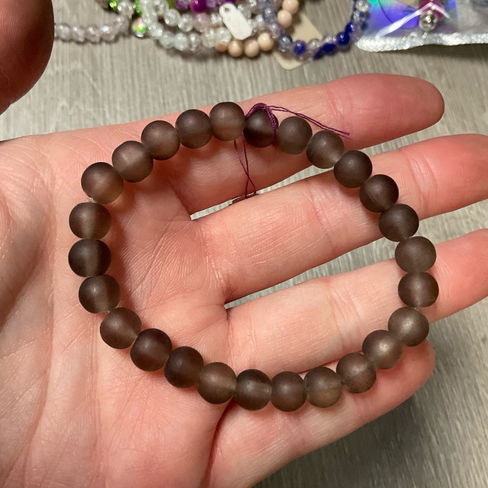 Elegant Hanbmade Brown Glass Beaded Bracelet